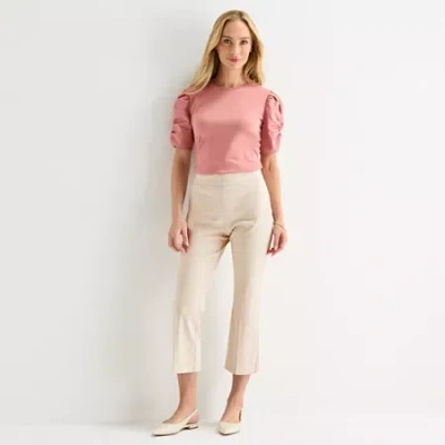 Liz Claiborne Lisa Womens Tall Flare Capri Pant In Multi
