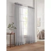 Liz Claiborne Lisette Rod Pocket Sheer Single Curtain Panel In Gray