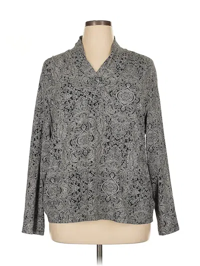 Pre-owned Liz Claiborne Long Sleeve Blouse In Black