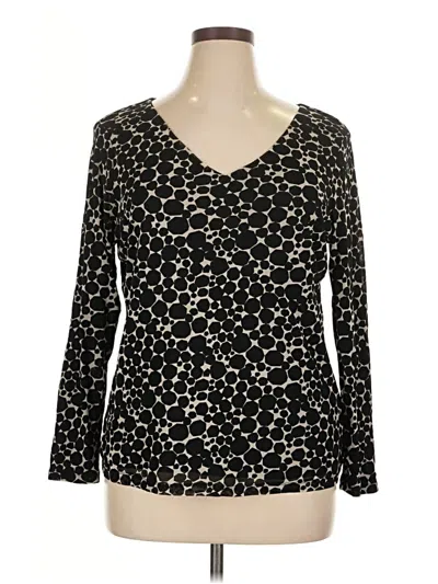Pre-owned Liz Claiborne Long Sleeve Blouse In Black