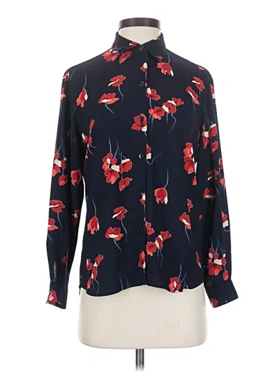 Pre-owned Liz Claiborne Long Sleeve Blouse In Blue