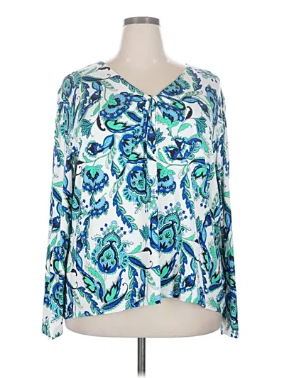Liz Claiborne Long Sleeve Blouse In Blue