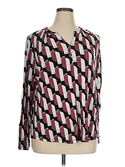 Pre-owned Liz Claiborne Long Sleeve Blouse In Burgundy