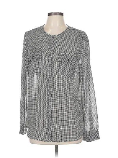 Pre-owned Liz Claiborne Long Sleeve Blouse In Gray