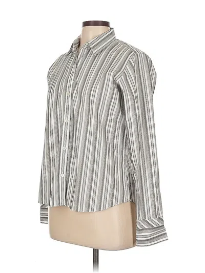 Pre-owned Liz Claiborne Long Sleeve Blouse In Gray