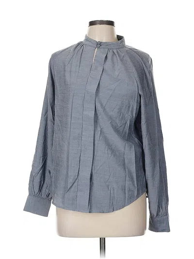 Pre-owned Liz Claiborne Long Sleeve Blouse In Gray