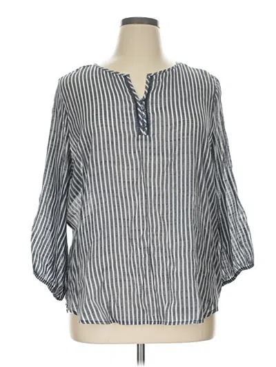 Pre-owned Liz Claiborne Long Sleeve Blouse In Gray