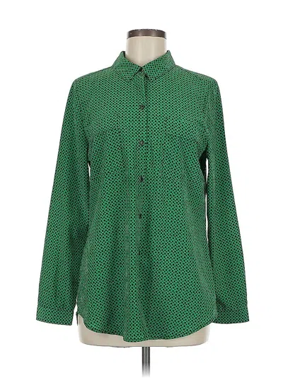 Pre-owned Liz Claiborne Long Sleeve Blouse In Green