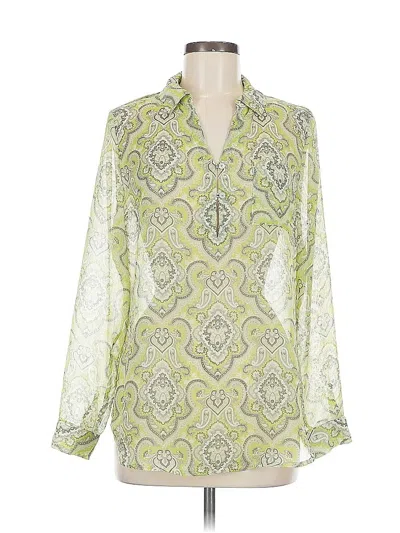 Pre-owned Liz Claiborne Long Sleeve Blouse In Green