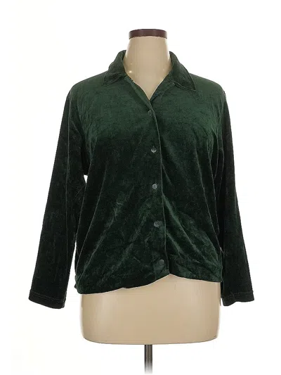 Pre-owned Liz Claiborne Long Sleeve Blouse In Green