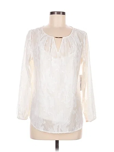 Pre-owned Liz Claiborne Long Sleeve Blouse In Ivory