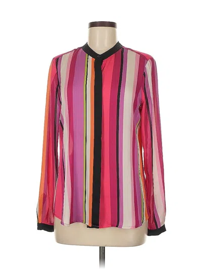 Pre-owned Liz Claiborne Long Sleeve Blouse In Pink