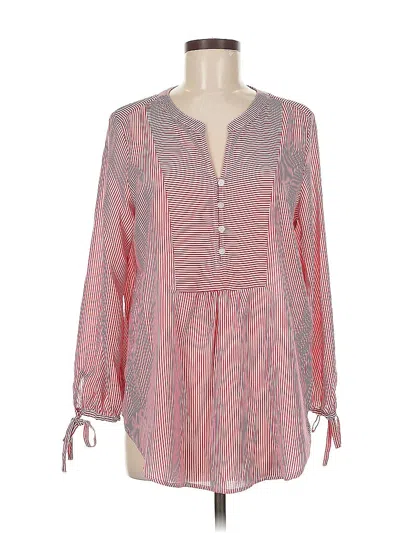 Pre-owned Liz Claiborne Long Sleeve Blouse In Pink
