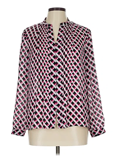 Pre-owned Liz Claiborne Long Sleeve Blouse In Pink