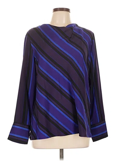 Pre-owned Liz Claiborne Long Sleeve Blouse In Purple