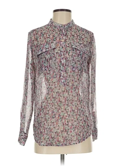Pre-owned Liz Claiborne Long Sleeve Blouse In Purple