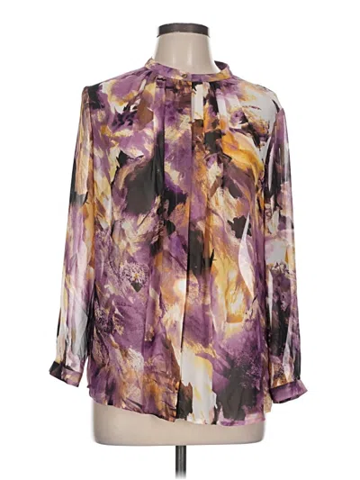 Pre-owned Liz Claiborne Long Sleeve Blouse In Purple