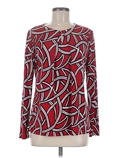 Pre-owned Liz Claiborne Long Sleeve Blouse In Red