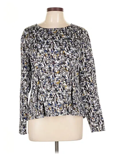 Pre-owned Liz Claiborne Long Sleeve Blouse In Silver