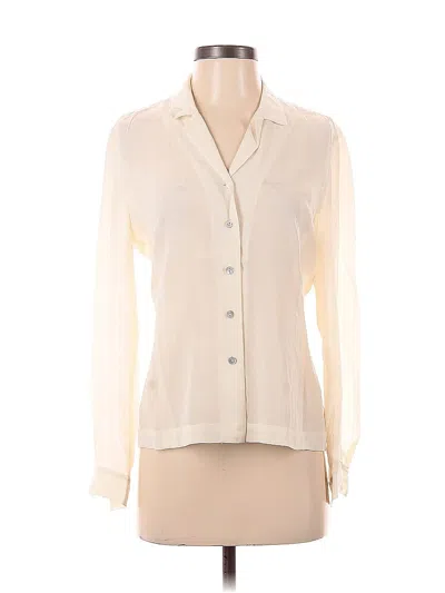 Pre-owned Liz Claiborne Long Sleeve Blouse In White