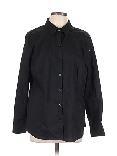 Pre-owned Liz Claiborne Long Sleeve Button Down Shirt In Black