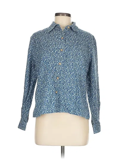 Pre-owned Liz Claiborne Long Sleeve Button Down Shirt In Blue