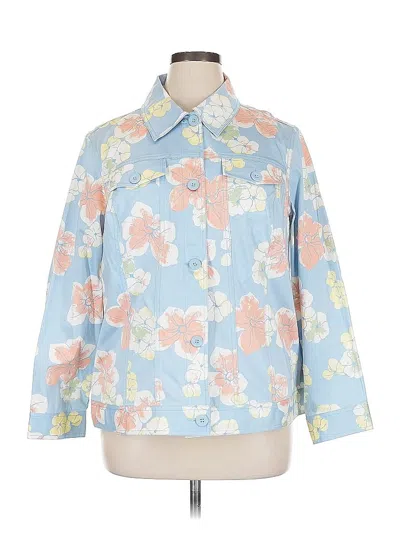 Pre-owned Liz Claiborne Long Sleeve Button Down Shirt In Blue