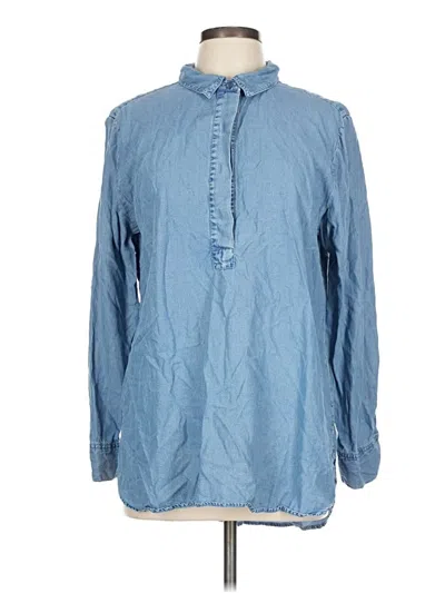 Pre-owned Liz Claiborne Long Sleeve Button Down Shirt In Blue