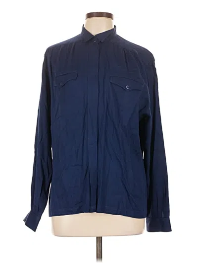Pre-owned Liz Claiborne Long Sleeve Button Down Shirt In Blue