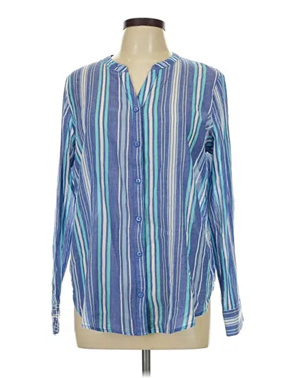 Pre-owned Liz Claiborne Long Sleeve Button Down Shirt In Blue