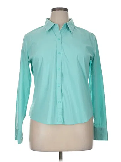 Pre-owned Liz Claiborne Long Sleeve Button Down Shirt In Blue