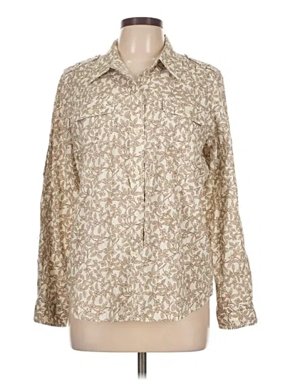 Pre-owned Liz Claiborne Long Sleeve Button Down Shirt In Brown