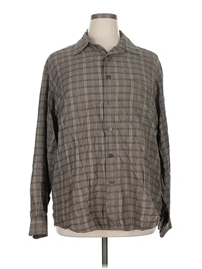 Pre-owned Liz Claiborne Long Sleeve Button Down Shirt In Gray