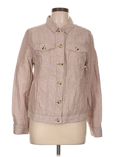 Pre-owned Liz Claiborne Long Sleeve Button Down Shirt In Tan