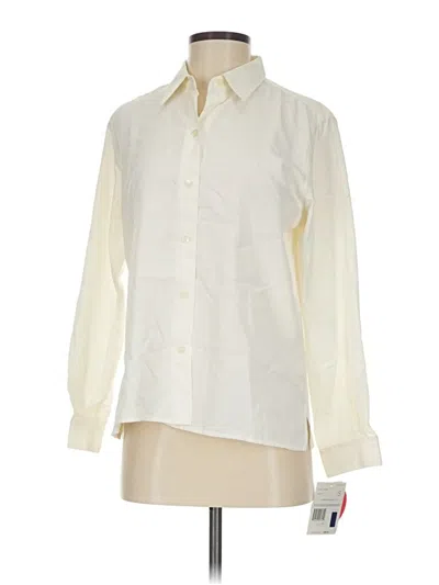 Pre-owned Liz Claiborne Long Sleeve Button Down Shirt In White