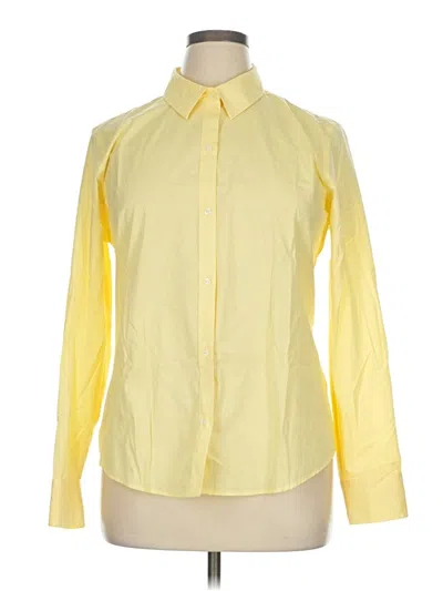 Pre-owned Liz Claiborne Long Sleeve Button Down Shirt In Yellow