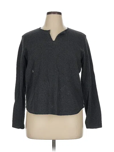 Pre-owned Liz Claiborne Long Sleeve Henley Shirt In Gray