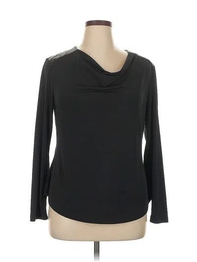 Pre-owned Liz Claiborne Long Sleeve Top Black Cowl Neck Tops