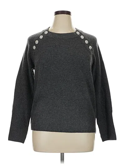 Liz Claiborne Long Sleeve Top Gray Crew Neck Tops