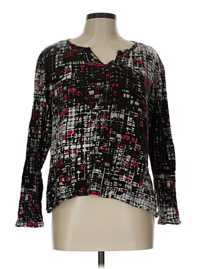 Pre-owned Liz Claiborne Long Sleeve T-shirt In Black