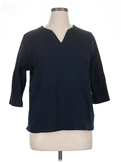 Pre-owned Liz Claiborne Long Sleeve T-shirt In Blue