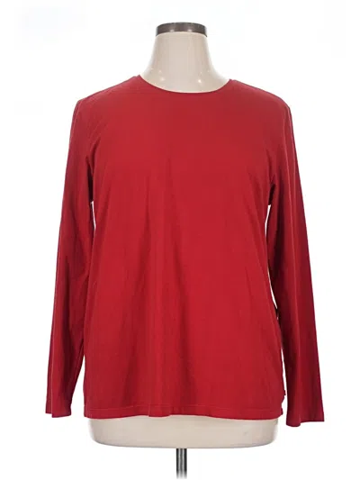 Pre-owned Liz Claiborne Long Sleeve T-shirt In Red