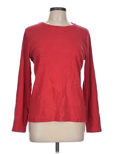 Pre-owned Liz Claiborne Long Sleeve T-shirt In Red