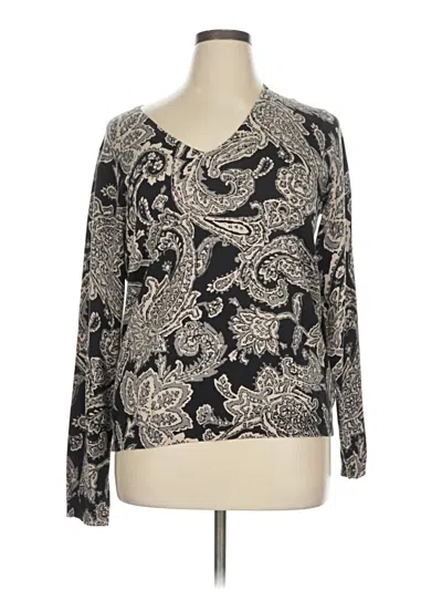 Pre-owned Liz Claiborne Long Sleeve T-shirt In Silver