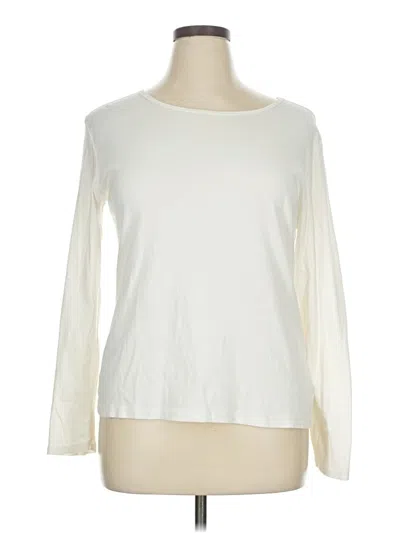 Pre-owned Liz Claiborne Long Sleeve T-shirt In White