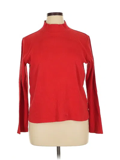 Pre-owned Liz Claiborne Long Sleeve Turtleneck In Red