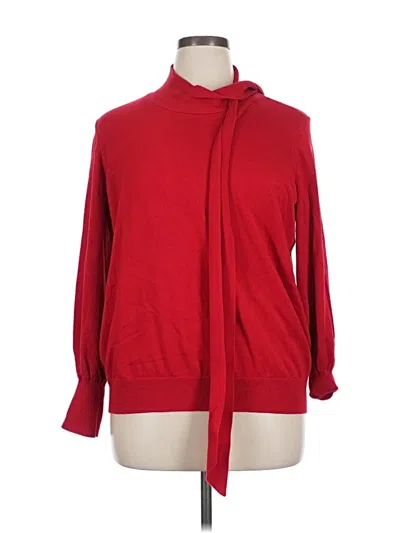 Pre-owned Liz Claiborne Long Sleeve Turtleneck In Red