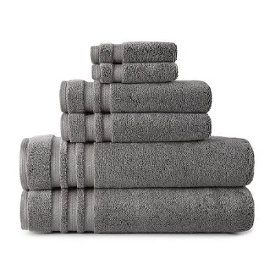 Liz Claiborne Luxury Egyptian Air Rich Bath Towel In Gray