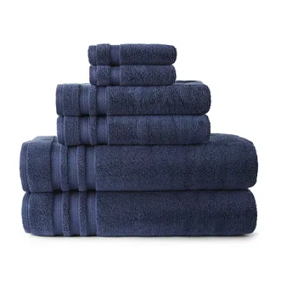 Liz Claiborne Luxury Egyptian Hygrocotton Bath Towel In Blue