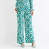 Liz Claiborne Margot Tailored Womens Stretch Fabric Easy-on + Easy-off Seated Wear Wide Leg Trouser In Blue